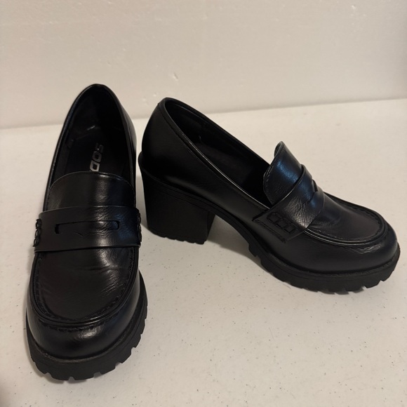 Soda Shoes - Soda Black Platform Loafers